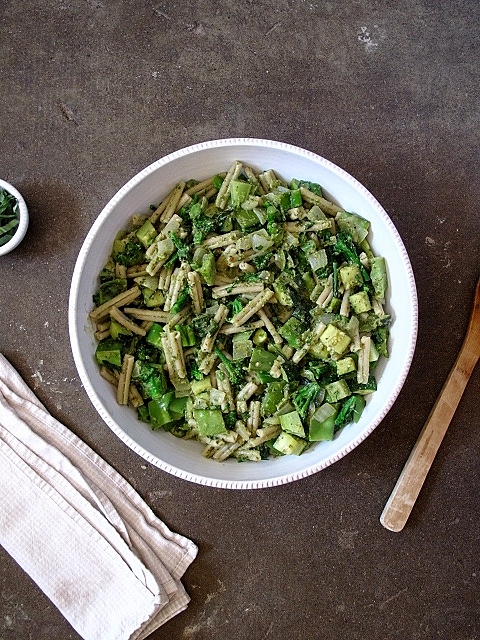 Early Summer Pasta with Creamy Walnut Basil&nbsp;Sauce