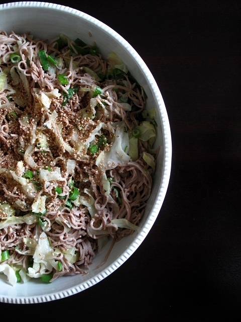 Soba Bowl with Braised Cabbage + Tahini Dressing from Eat This&nbsp;Poem